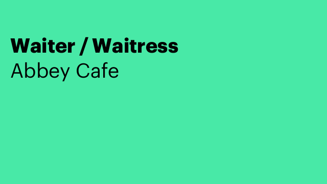 Waiter / Waitress