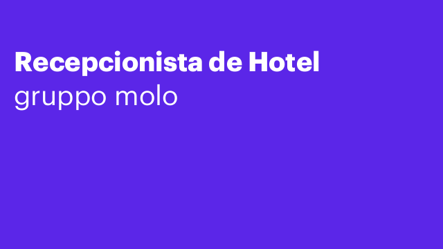 Recepcionista de Hotel