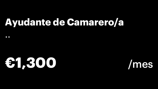 Ayudante de Camarero/a