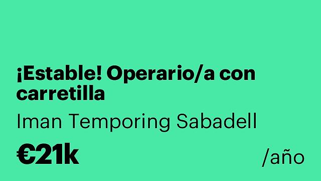¡Estable! Operario/a con carretilla