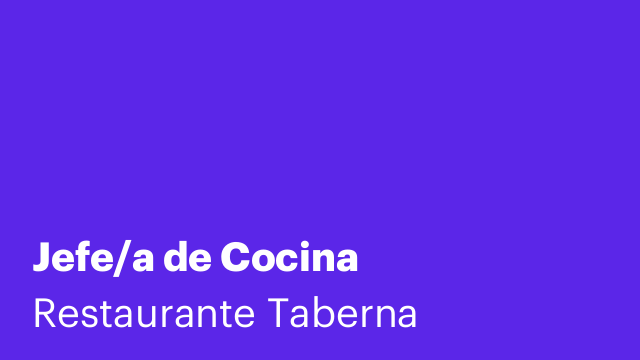 Jefe/a de Cocina