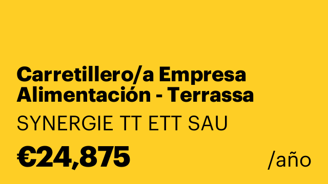 Carretillero/a Empresa Alimentación - Terrassa