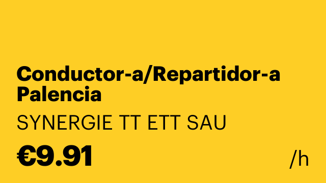 Conductor-a/Repartidor-a Palencia