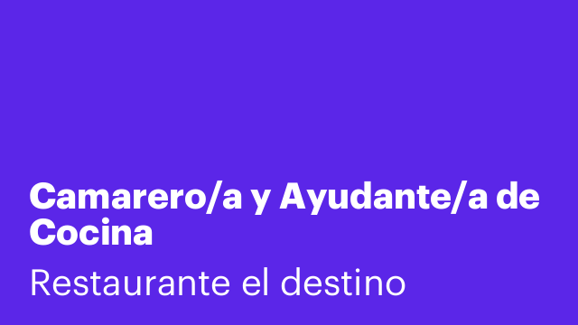 Camarero/a y Ayudante/a de Cocina