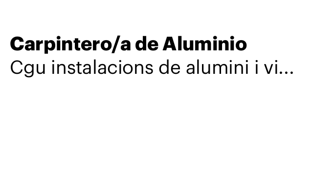 Carpintero/a de Aluminio