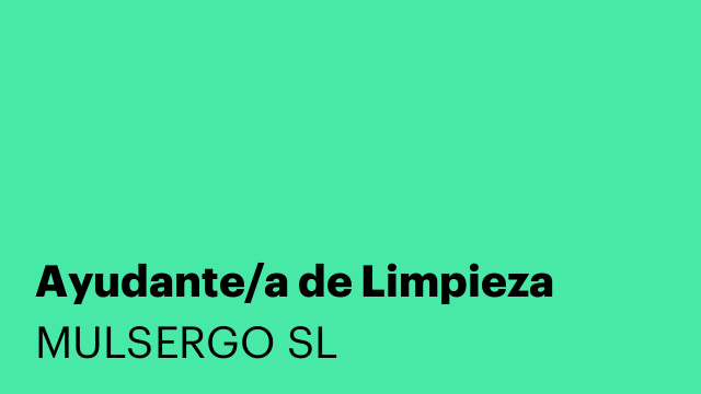 Ayudante/a de Limpieza