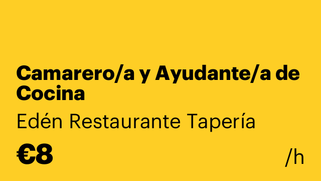 Camarero/a y Ayudante/a de Cocina