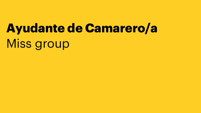 Ayudante de Camarero/a