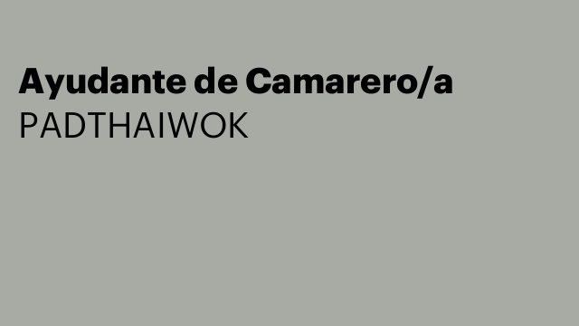 Ayudante de Camarero/a