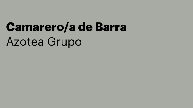 Camarero/a de Barra