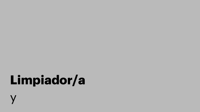 Limpiador/a