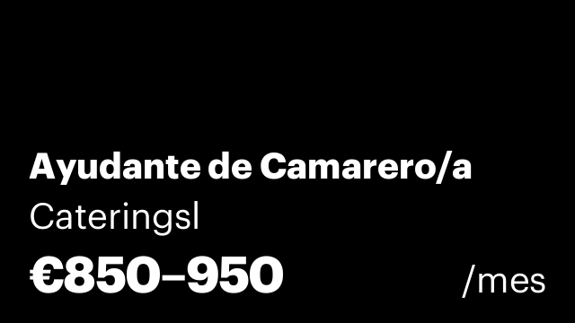 Ayudante de Camarero/a