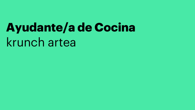 Ayudante/a de Cocina