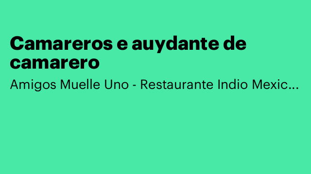 Camareros e auydante de camarero