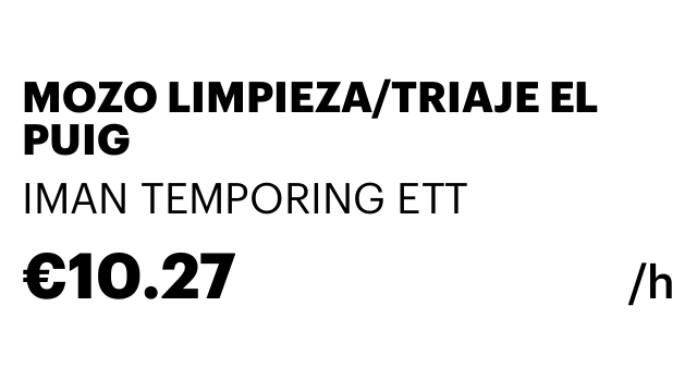 MOZO LIMPIEZA/TRIAJE EL PUIG