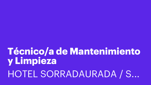 Técnico/a de Mantenimiento y Limpieza