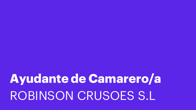 Ayudante de Camarero/a