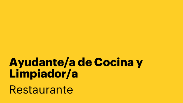 Ayudante/a de Cocina y Limpiador/a