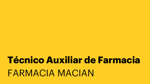 Técnico Auxiliar de Farmacia