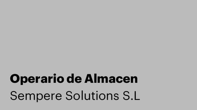 Operario de Almacen
