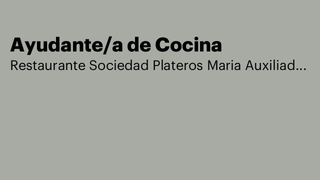 Ayudante/a de Cocina