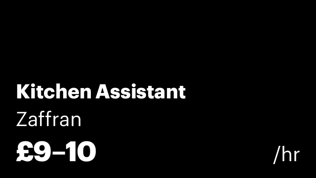 Kitchen Assistant