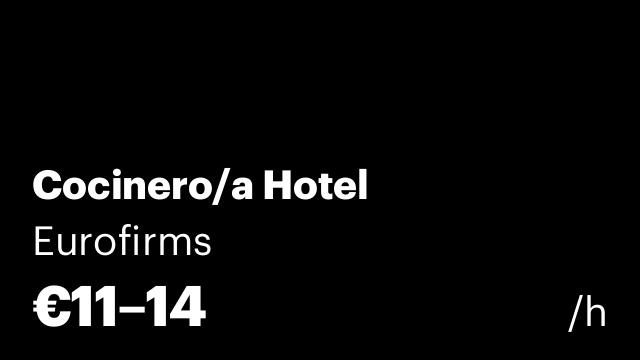 Cocinero/a Hotel