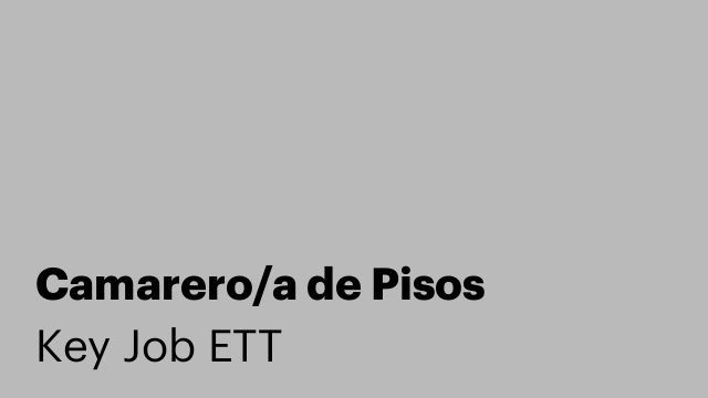 Camarero/a de Pisos