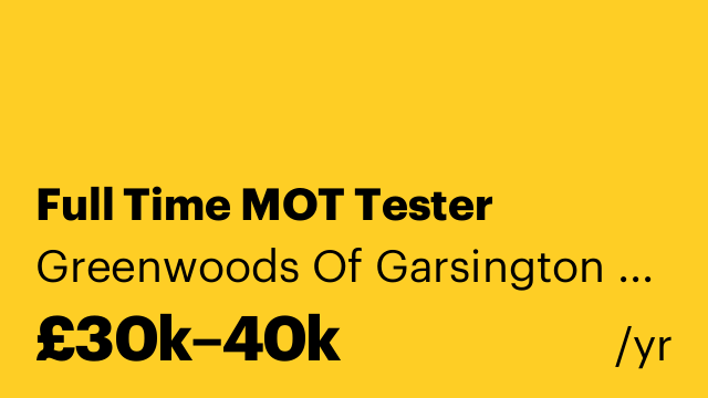Full Time MOT Tester