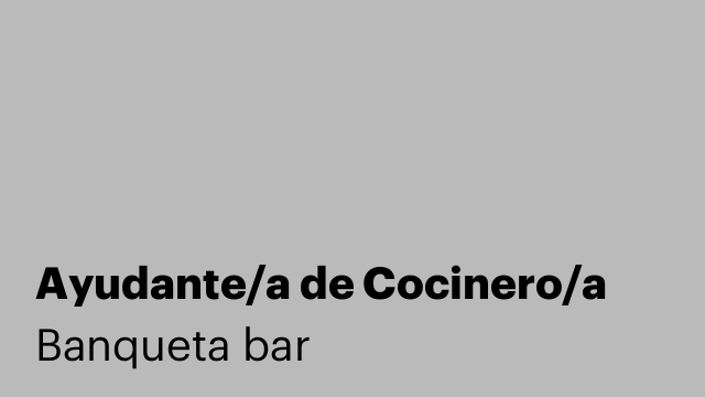 Ayudante/a de Cocinero/a