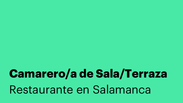 Camarero/a de Sala/Terraza