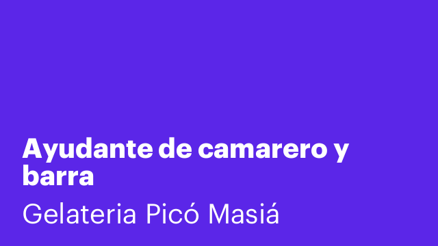 Ayudante de camarero y barra