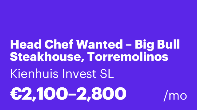 Head Chef Wanted – Big Bull Steakhouse, Torremolinos