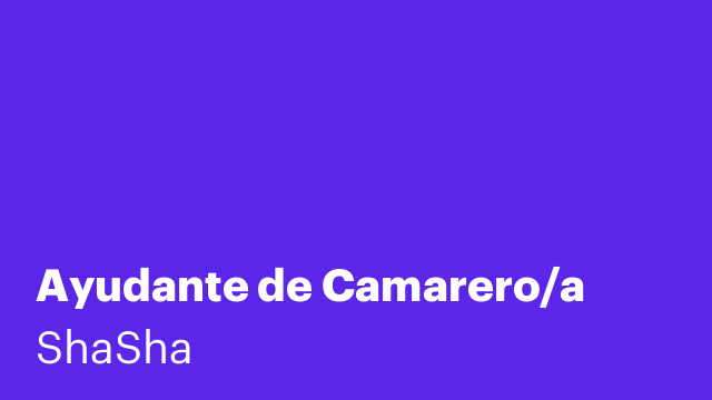 Ayudante de Camarero/a