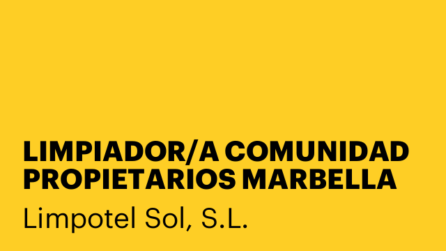 LIMPIADOR/A COMUNIDAD PROPIETARIOS MARBELLA (SUSTITUCION)