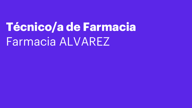 Técnico/a de Farmacia