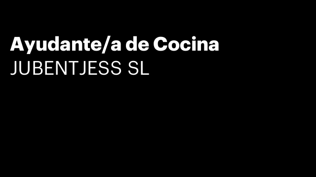 Ayudante/a de Cocina
