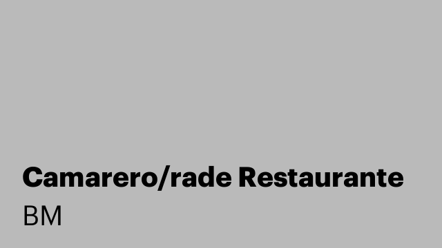 Camarero/rade Restaurante