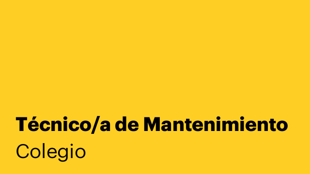 Técnico/a de Mantenimiento