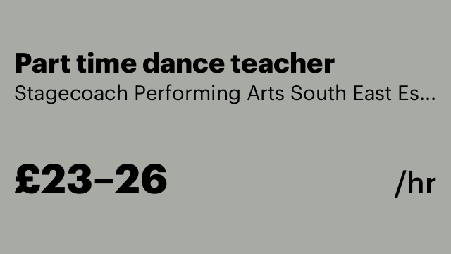 Part time dance teacher