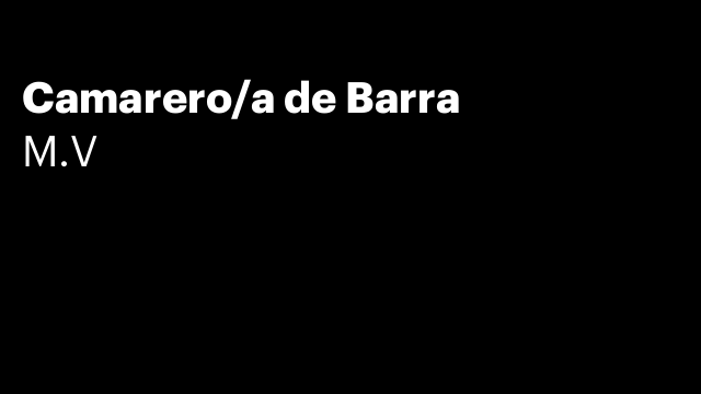 Camarero/a de Barra