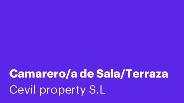 Camarero/a de Sala/Terraza