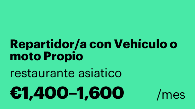 Repartidor/a con Vehículo o  moto Propio