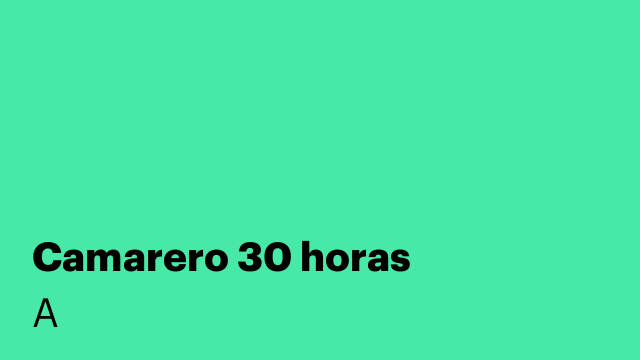 Camarero 30 horas