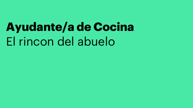 Ayudante/a de Cocina
