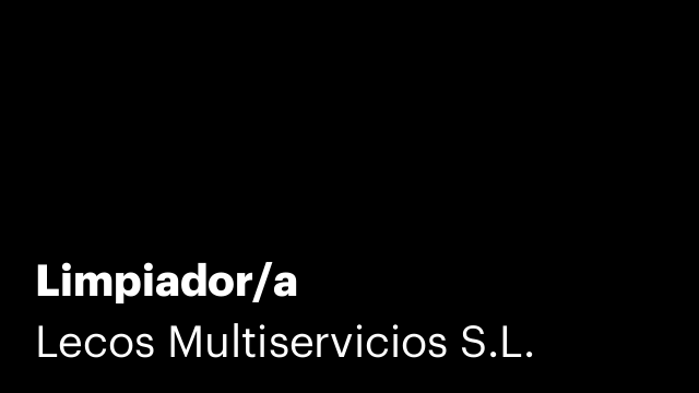 Limpiador/a