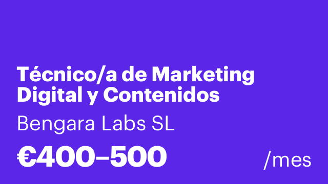 Técnico/a de Marketing Digital y Contenidos