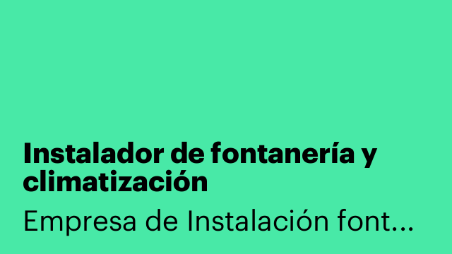 Instalador de fontanería y climatización