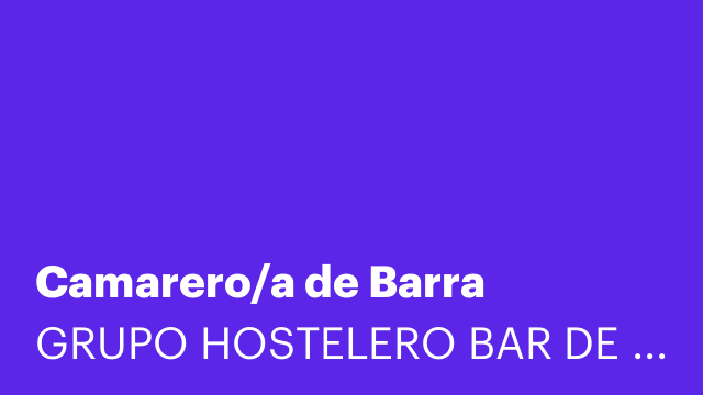 Camarero/a de Barra