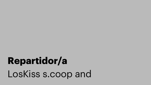 Repartidor/a